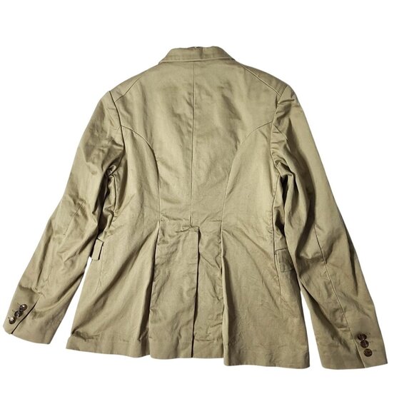 COMME DES GARCONS Curved Front Tailored Dart Jacket RO-J021 Khaki/Beige L NWOT - Picture 5 of 16